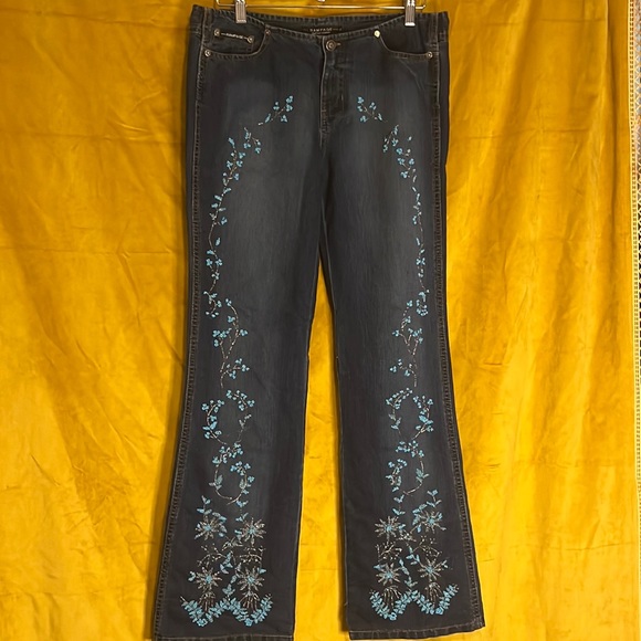 Rampage Denim - Retro Y2K Rampage Beaded Low Rise Flare Jeans EEUC Size 11